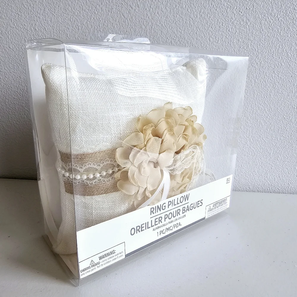Rustic Wedding Ring Bearer Pillow Burlap Rustic